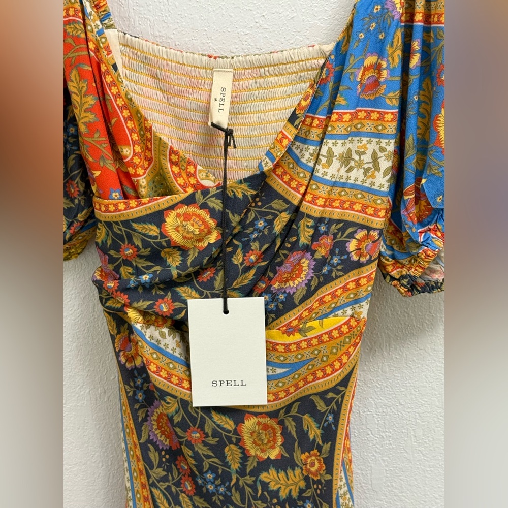 NWT Spell Belladonna Sweetheart Maxi Dress Size Medium Kaleidoscope UFT/S - Picture 2 of 16